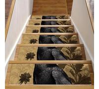CHENZZZZ Crow (15) Carpet Stair Treads, Stair Treads for Wooden Steps Indoor, Stair Runner for Pets Non Skid Wood Staircase Step Treads Reusable, Set of 15