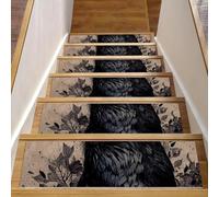 CHENZZZZ Crow (3) Stair Treads for Wooden Steps Indoor Runner Rug Carpet, 15 Pieces Peel and Stick Staircase Step Treads Covers Washable Throw Door Mats 30"x8"
