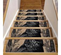 CHENZZZZ Crow (4) Stair Treads Non-Slip Carpet Mat 30inX8in Indoor Stair Runners for Wooden Steps,Stair Rugs for Kids and Dogs