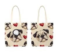 CHENZZZZ Cute Cartoon Bulldog Face (2) Pet Canvas Shoulder Carrying Bag, Cat Carrier, Portable Kitten & Puppy Tote, Comfort Carriers for Small Pets