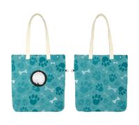 CHENZZZZ Dog Footprints Pet Canvas Shoulder Bag Cute Cat Carrier Handbag Portable Carrying Dog Tote Bag for Small Animal Supplies Outdoor Travel