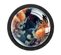 CHENZZZZ Sea Slug Colorful Drawer Pulls 4 Pcs Handle Glass Door Cabinet Knobs Home Office Kitchen Wardrobe Cupboard Hardware for Dresser Drawers