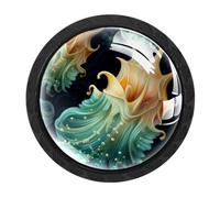 CHENZZZZ Sea Slug Drawer Knobs Pull Handles 4 Pcs Glass Cabinet Drawer Pulls for Home Kitchen Office Cabinet Cupboard