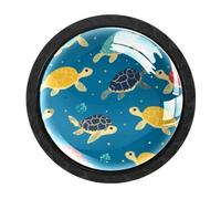 CHENZZZZ Sea Turtle Drawer Knobs Pull Handle Crystal Glass Circle Shape Cabinet Drawer Pulls Cupboard Knobs with Screws for Kitchen Cupboard Dresser Wardrobe etc