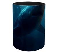 CHENZZZZ Shark Pen Holder Stand Iron Sheet Leather Pencil Cup Pot Desk Organizer Makeup Brush Holder