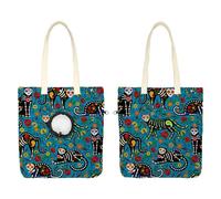 CHENZZZZ Sugar Skull Black Cats Pet Shoulder Carrying Bag, Canvas Shoulder Bag Dog Carrier, Portable Cat Small Tote Chest Bag