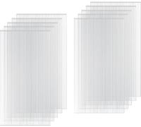 CHEOAR 10 Pack 4mmx61x121cm Polycarbonate Sheets, 4' x 2' x 0.16'' Twin-Wall Plastic Roofing Sheets, All Weather Clear Roofing Sheet Greenhouse Plastic Panels Outdoor