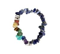 CHEODIN Rainbow Bridge Pet Memorial Bracelet - 7 Colors Chakra, Sympathy Gift for Loss of Dog or Cat, 7MM Mixed Color Gravel Stone, Bracelet for Grieving Pet Owners