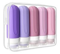 CHEODIN Travel Bottles for Toiletries, 5 Pack TSA Approved Travel Size Containers, 3oz Leak Proof Refillable Travel Accessories for Shampoo Conditioner, BPA Free Travel Bottles with Toiletry Bag