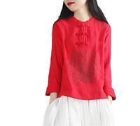 Cheongsam Top Women Loose Chinese Shirt Chinese Traditional Clothing Vintage Tang Suit National Style Embroidery