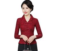 Cheongsam Women's Tops Summer Composite Lace Fabric Traditional Chinese Style Tang Costume Qipao Shirts Woman