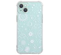CHEORFAY iPhone 15 Plus Case, Clear Transparent Flexible Soft Silicone TPU Bumper Buffer Shockproof Protective Cover with Fantasy Astrology Pattern Design for iPhone 15 Plus - Moon Star