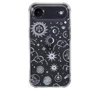 CHEORFAY iPhone 17 Air Case, Clear Transparent Flexible Soft Silicone TPU Bumper Buffer Shockproof Protective Cover with Fantasy Astrology Pattern Design for iPhone 17 Air - Moon Star