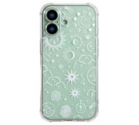 CHEORFAY iPhone 17 Case, Clear Transparent Flexible Soft Silicone TPU Bumper Buffer Shockproof Protective Cover with Fantasy Astrology Pattern Design for iPhone 17 - Moon Star