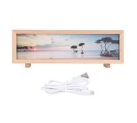CHEOTIME 10.6 x 3.5 x 2.8in Sailboat Decorative Painting with 3 Color Touch Dimmable Lighting Wireless Charging Wood Picture Frame Box for Home Decor (Harbor)