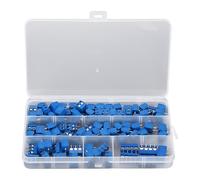 CHEOTIME 100Pcs 2 Pin 3 Pin 4 Pin 5mm 0.2inch Pitch PCB Mount Screw Terminal Block Connector Set, Blue Socket Strips Pitch 10A 300V for DIY Electronics Connector