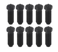 CHEOTIME 10Pcs 3D Printer Nozzle, Harden Steel High Precision Hotend Nozzle CNC Machined 0.4mm Extruder Tip for PLA ABS PETG TPU ASA High Temperature Printing (0.4mm)