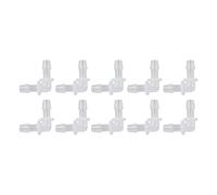 CHEOTIME 10Pcs 90 Degree Elbow L Fitting, PE Hose Barb Equal Diameter Barbed Joint Splicer Plastic Elbow Hose Joint Connector Adapter Fittings for Food and Beverage, Laboratory (7.9mm)
