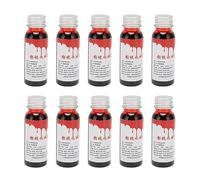 CHEOTIME 10Pcs Fake Blood, 30ml Bottles Washable Stage Blood for Halloween Makeup, Cosplay Costume, Special Effects, Zombie Scary Looks (Sangre envejecida)