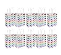 CHEOTIME 10Pcs Paper Gift Bags, Star Pattern Party Favor Bags with Reinforced Bottom Paper Material, Gift Bags for Birthday Party Wedding Retail Gift Decoration