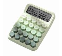 CHEOTIME 12 Digit Desk Calculator, Cute Large Button Calculator with LCD Display Battery Powered Basic Function Computational Tools for School, Office, Home Everyday Math (Green)