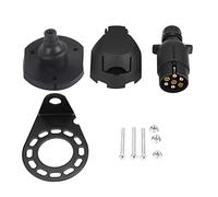 CHEOTIME 12N 7Pin Trailer Plug, Trailer Light Connector Socket Adapter Bracket Trailer Connector with Mounting Bracket for Trailer Caravan Towing Towbar