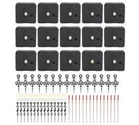 CHEOTIME 15pcs Silent Clock Movement Mechanism, Low Noise High Accuracy Hour Hand Minute Hand Second Hand Crossing Stitch Movement for DIY Clock Repair Parts