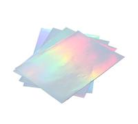 CHEOTIME 22 Sheets Holographic Sticker Paper, A4 Printable Sticker Paper for Ink Jet Printer ＆ Printer Water Proof Transparent Laminating Sheets Rainbow Overlay