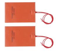 CHEOTIME 2PCS 60W 12V Silicone Rubber Heating Pad, Flexible Silicone Heater Mat Electric Blanket Mat for Mixing and Thermal Insulation of Industrial Equipment