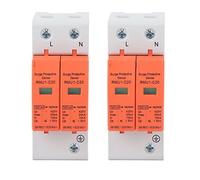 CHEOTIME 2Pcs AC 420V 2P Surges Protective Device, SPD Surges Protective AC Arrester Protector Home Circuit Breaker RMU1-C20/40/60 DIN Rail Mounting Flame Retardant Housing (Imax：20kA)