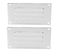 CHEOTIME 2pcs Cabin Ventilation Plate, 5 X 2.6in Mirror Polished 316 Stainless Steel Rectangle Stamped Louvered Vent Grill Cover for Yachts Marine