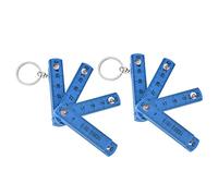 CHEOTIME 2Pcs Folding Ruler, ABS Foldable Ruler Portable 0.5m Small Measuring Ruler with Key Ring Folding Meter Stick Foldable 10 Times for Carpentry Laying Tiles (Blue)