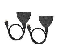CHEOTIME 2Pcs HDMI Switch 3 in 1 Out, 3 Ports HDMI Splitter ABS Black Switcher Selector 4Kx2K MultiFunctional Hub Box Switcher Supports 50/60HZ Compatible with LCD HD TV
