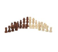 CHEOTIME 32Pcs Two Colors Wooden Chess Pieces Only, 16 Pieces Each Wood Chessmen Pieces, King Queen Horse Bishop Pawn, Replacement of Missing Piece