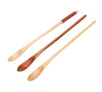 CHEOTIME 3PCS 7.9in Wooden Spoons for Honey and Coffee Small Wood Mixing Spoons with Long Handle for Stirring Wooden Utensils for Coffee Tea Jam Sugar Ice Cream and Bath Salts
