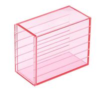 CHEOTIME 4.7x2.4x3.9in 5 Layers Clear Eyelash Storage Box Rose Red Makeup Display Container Removable Compartments Eyelashes Holder Case Grafting Eyelash Tray Organizer