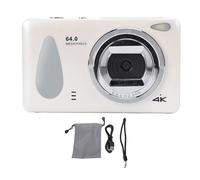 CHEOTIME 4K Digital Camera for Photography, 64MP Vlog Camera for YouTube 18X Zoom Auto Focus Compact Travel Cam with 2.8in Screen LED Fill Light Fits Beginners Teens Adult (White)
