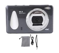 CHEOTIME 4K Digital Camera for Photography, 64MP Vlog Camera for YouTube 18X Zoom Auto Focus Compact Travel Cam with 2.8in Screen LED Fill Light Fits Beginners Teens Adult (Dark grey)