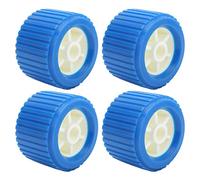 CHEOTIME 4PCS Marine Ribbed Wobble Roller, 4.3 x 3 x 0.7Inch 108x75x19mm Boat Trailer Rollers Blue PP High Temp Proof Boat Trailer Wobble Roller Assembly for Boat Yacht Trailer