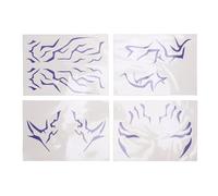 CHEOTIME 4pcs Purple Temporary Tattoo Stickers, Kpop Theme Cosplay Temporary Tattoos Anime Body Art Stickers Water Proof Realistic for Cosplay Prop Party Makeup