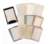 CHEOTIME 50 Sheets Lace Edged Scrapbook Stationery Paper Assorted Set,Vintage Scrapbook Paper Journaling Supplies Decorative Paper Aesthetic Stationery (Type 1)