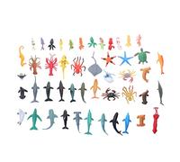 CHEOTIME 50pcs Sea Animal Figures Ocean Marine Animals Toy Set Realistic Plastic Sea Life model for Kids Educational Play Collection Party Favors