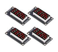 CHEOTIME 5Pcs Digital Tube Display Module, 4 Digit 7 Segment 0.36in TM1637 Drive Chip Tube Display Module with Pin Header Serial Driver Board for Smart Control of Machine (Red MRA110B)