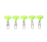CHEOTIME 5PCS Fishing Line Sinker Slides Fishing Float Connector, Rolling Swivels with Interlock Snaps Sinker Line Connector for Saltwater Surf Bottom Fishing Fish Fider Rig (Large T Type)