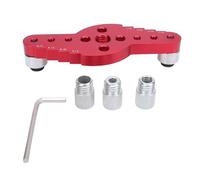 CHEOTIME 5PCS Self Centering Doweling Jig 2 in 1 6/8/10mm Drill Guide Locator Handheld for Straight Holes Wood Panel Center Finder Woodworking Joints Tool