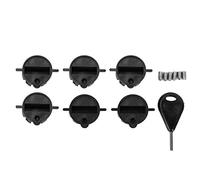 CHEOTIME 6PCS Surf Fin Plug, Black/White Surfboard Round G5 Box Fin Plastic Surfboard Fins Thruster with Screw Key for Surf Board Tail Rudder Groove Accessories (Black)