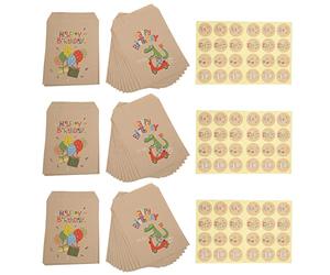 CHEOTIME 72 Pack Dinosaur Party Gift Bags, Little Dinosaur Goodie Candy Bag with Matching Stickers Happy Birthday Party Favor Supplies for Dinosaurs Themed Birthday