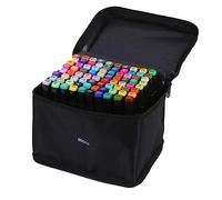 CHEOTIME 80 Colors Alcohol Markers, Double Tip Markers Kit Black Pen Body DIY Color Mixing Portable Art Coloring Markers Set for Painting Drawing Supplies