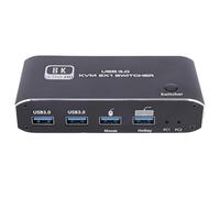 CHEOTIME 8K@60Hz Displayport Kvm Switcher, 1 Monitors 2 Computers USB 3.0 Kvm Switches Display Port for Two Computers Share External Drives for Gaming Office Home