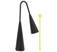 CHEOTIME Agogo Bell, Black Metal Handheld Latin Percussion Instrument with Plastic Stick for Kids Education, Rhythm Practice and Cultural Drumming